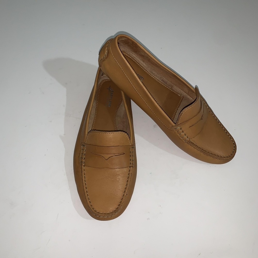 Eastland Penny Loafer Shoes Womens 9 Brown Patricia Leather Driving Mocs